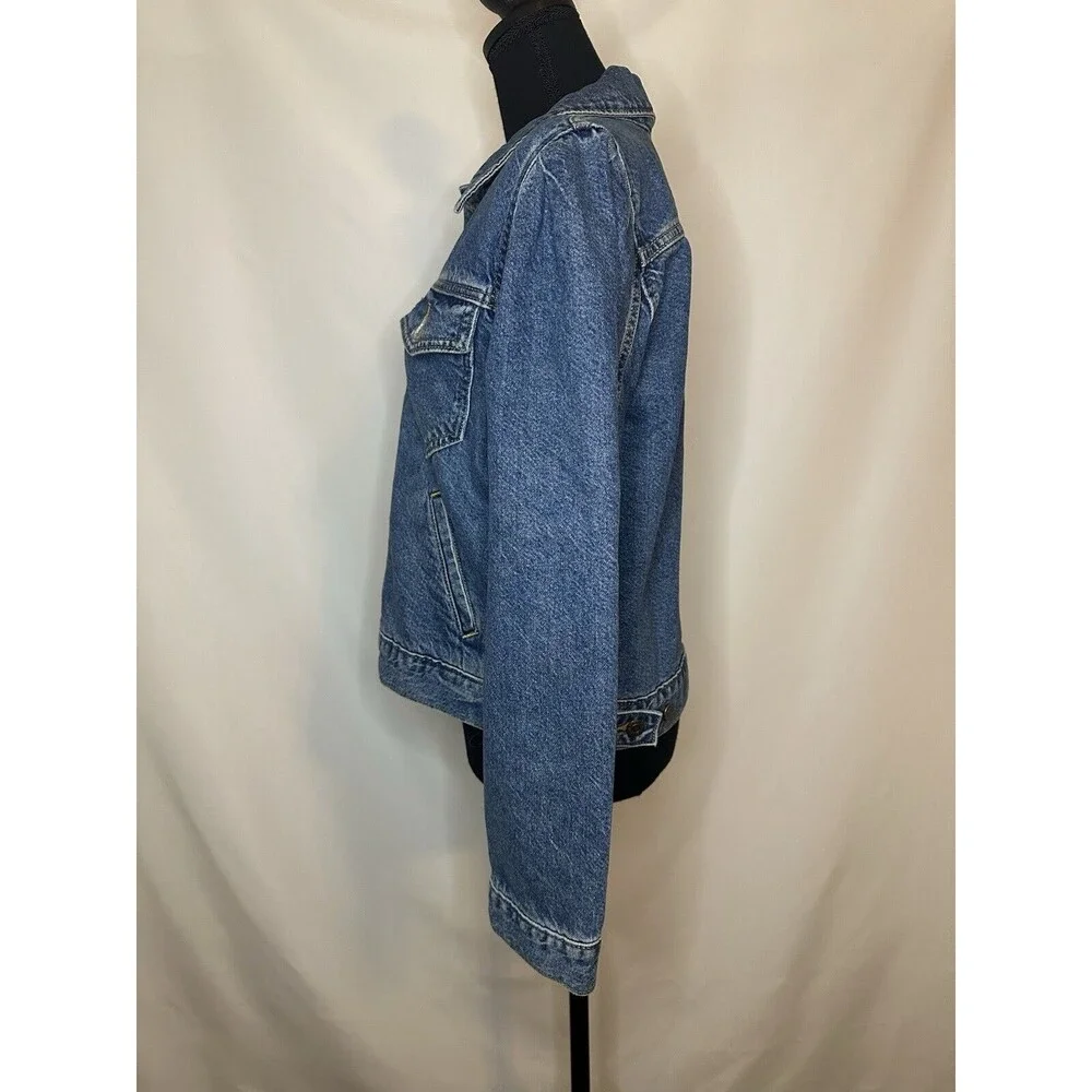 Levi's Original Puff Sleeve Jean Denim‎ Jacket Pockets Women's SMALL